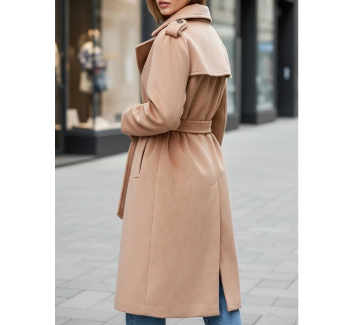 Dámský zimní kabát classic camel Dstreet model 21995114 - FashionStreet