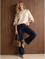 Sweter damski oversize ecru FashionStreet MY2568 Sweter damski oversize ecru FashionStreet MY2568