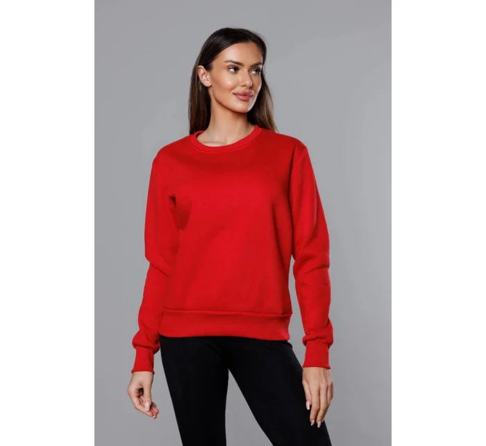 Červená dámska tepláková mikina so sťahovacími lemami (W01-18)