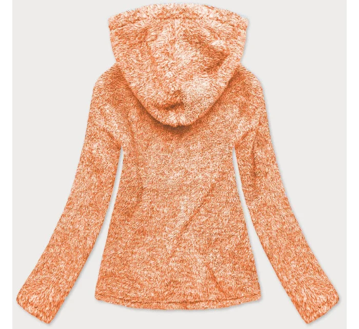 Oranžová melanžová plyšová dámska mikina (HH008-48)