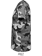 SOL'S Camo Men Pánske tričko v maskovacom vzore 25.1188 šedé maskovacie