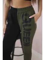 Dámske tepláky QUEEN khaki