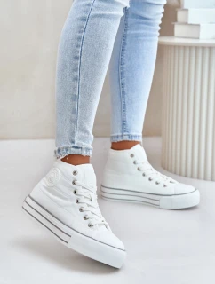 Zateplené dámské tenisky na platformě model 21675260 bílé - Big Star Shoes
