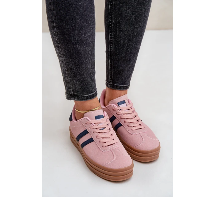 Dámské Tenisky Na Platformě Růžové model 21680443 - Boto Dámské Tenisky Na Platformě Růžové model 21680443 - Boto
