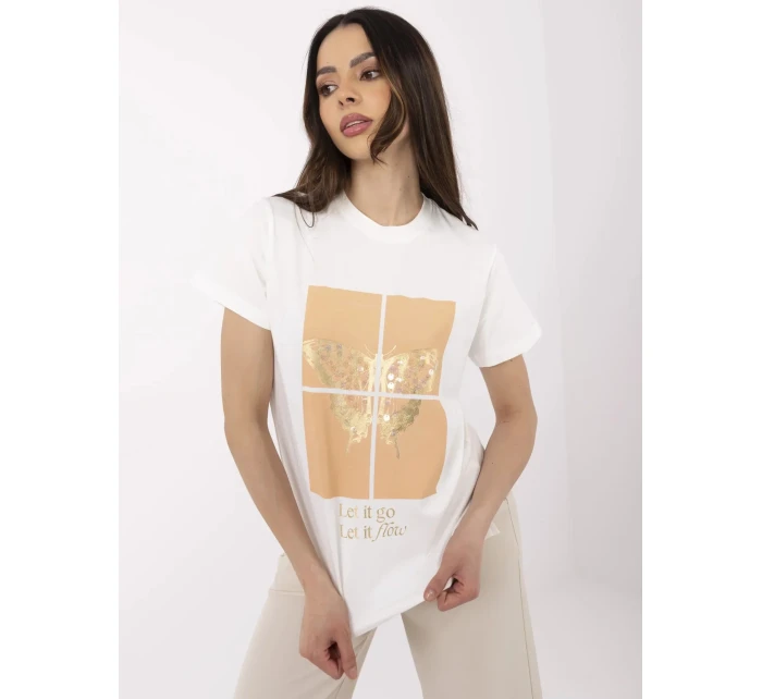 T shirt CLM TS model 21099014 ecru - FPrice