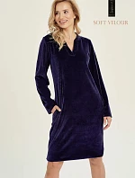 Dámska velúrová tunika LAUREN 3028 Tmavo modrá - Taro