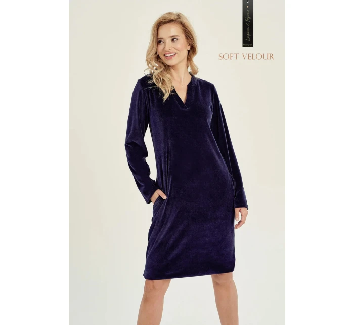 Dámská velurová tunika  Tmavě modrá  model 22011570 - Taro