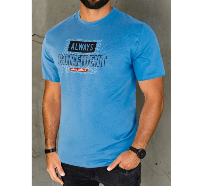 Pánské modré tričko s potiskem Dstreet model 21973768 - FashionStreet Pánské modré tričko s potiskem Dstreet model 21973768 - FashionStreet