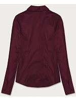 Klasická dámská košile ve vínové bordó barvě model 18302320 - J.STYLE Klasická dámská košile ve vínové bordó barvě model 18302320 - J.STYLE
