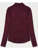 Klasická dámská košile ve vínové bordó barvě model 18302320 - J.STYLE Klasická dámská košile ve vínové bordó barvě model 18302320 - J.STYLE