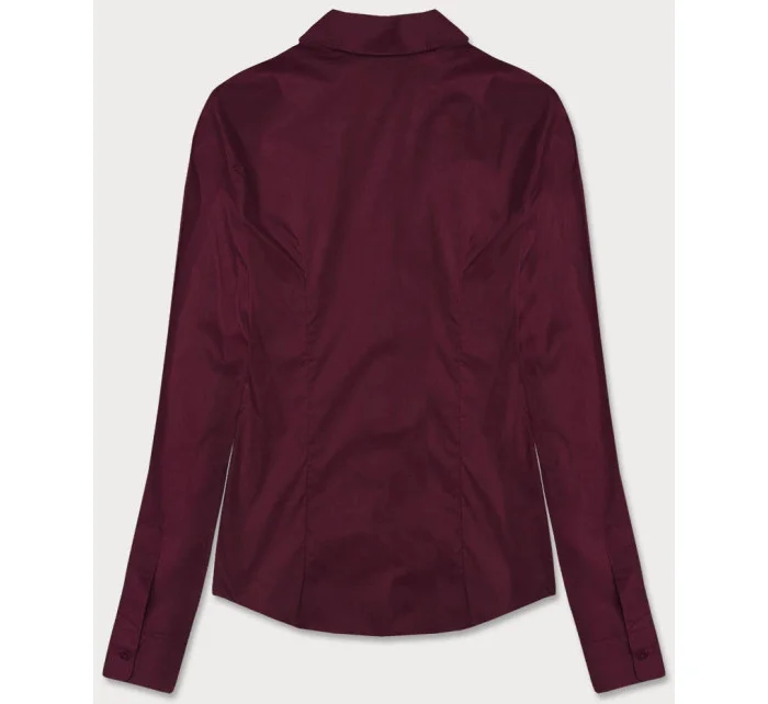 Klasická dámská košile ve vínové bordó barvě model 18302320 - J.STYLE Klasická dámská košile ve vínové bordó barvě model 18302320 - J.STYLE