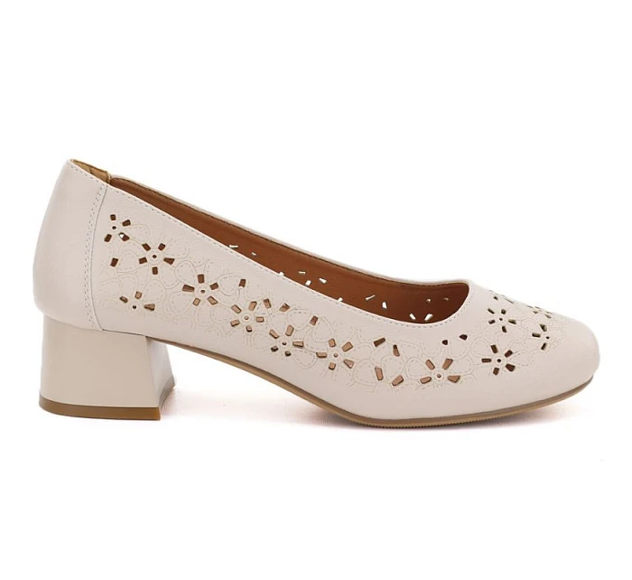 Dámske otvorené béžové lodičky Sergio Leone SK180