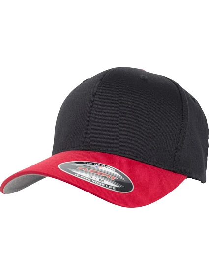 Flexfit 6277T/6277TT 6-panelová čiapka Flexfit Wooly Combed 55.277T čierna/červená Flexfit 6277T/6277TT 6-panelová čiapka Flexfit Wooly Combed 55.277T čierna/červená