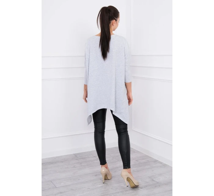 Oversize blúzka svetlo šedá