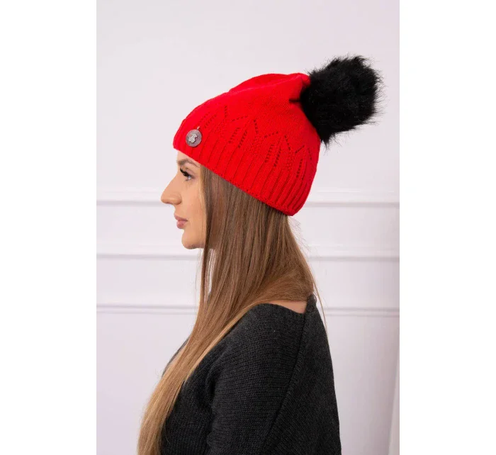 Dámska čiapka s brmbolcom Judith K347 červená
