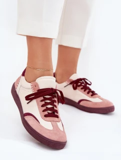 Skórzane Sneakersy Damskie Zazoo N1202 Różowe