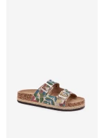 Wzorzyste Klapki Damskie Na Korkowej Platformie Z Klamrami Lee Cooper LCW-25-35-3480L Multikolor Wzorzyste Klapki Damskie Na Korkowej Platformie Z Klamrami Lee Cooper LCW-25-35-3480L Multikolor