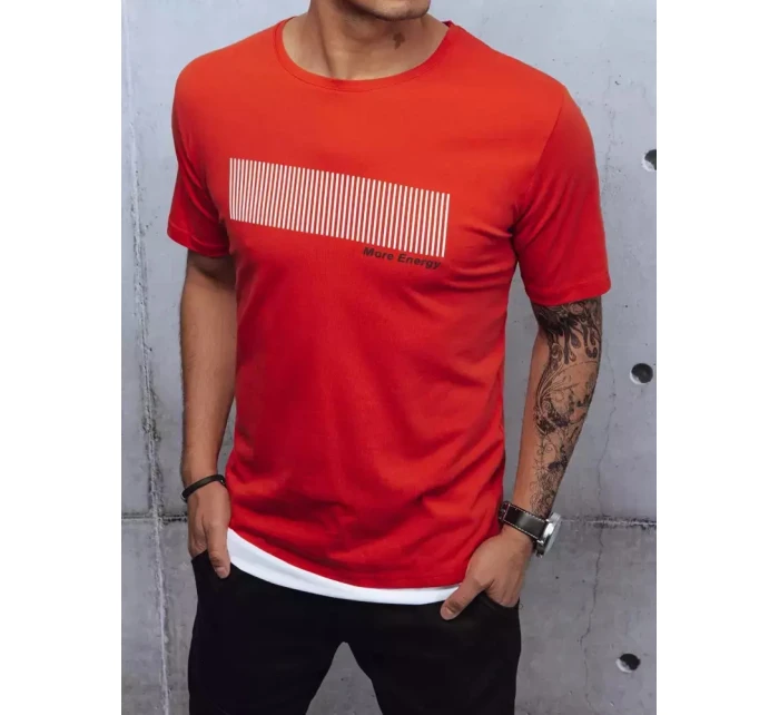 Pánské tričko s potiskem červené Dstreet model 21964725 - FashionStreet