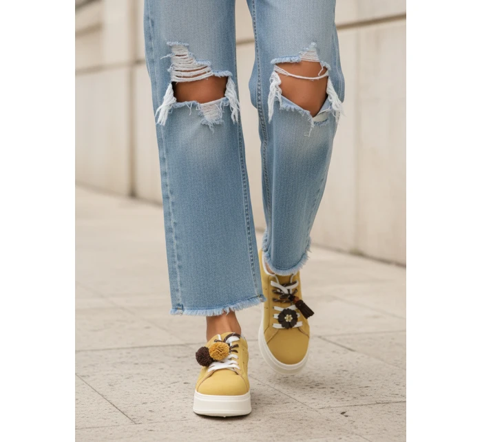 Dámské tenisky na platformě žluté Dstreet model 21996408 - FashionStreet Dámské tenisky na platformě žluté Dstreet model 21996408 - FashionStreet