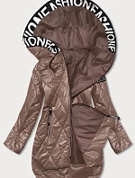 Prešívaná bunda s kapucňou cappuccino (B8082-12)