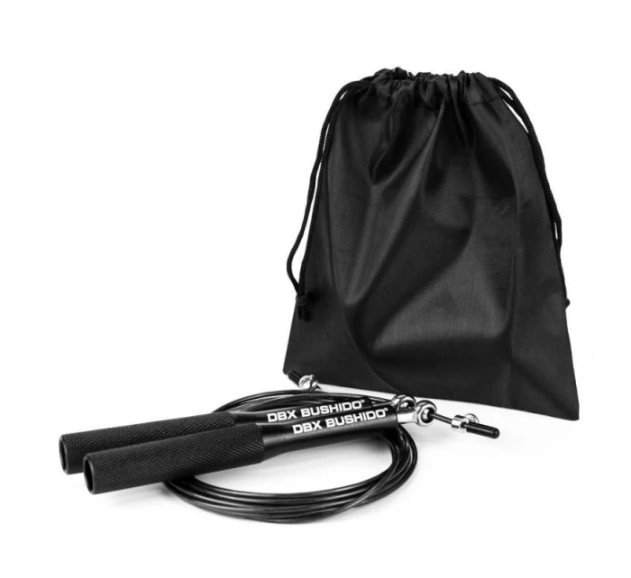 Hliníkové švihadlo s oceľovým lanom DBX Pro Black + puzdro Hliníkové švihadlo s oceľovým lanom DBX Pro Black + puzdro