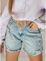 Dámské džínové šortky s páskem HOT SUMMER blue Dstreet model 21987641 - FashionStreet
