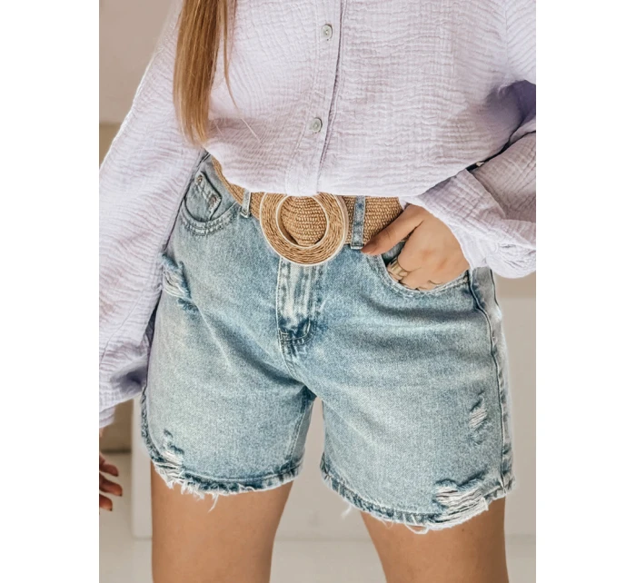 Dámské džínové šortky s páskem HOT SUMMER blue Dstreet model 21987641 - FashionStreet