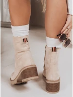 Dámské semišové šněrovací boty béžové Dstreet model 21993870 - FashionStreet