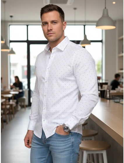 Koszula męska slim fit  biała model 22004913 - FashionStreet