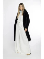 Dámsky čierny plyšový kabát Ann Gissy (AG1-J9172)