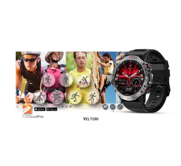 VELTORI VT110-1 Smartwatch Čierny silikónový remienok VELTORI VT110-1 Smartwatch Čierny silikónový remienok