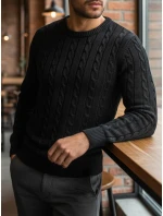 Pánsky čierny sveter FashionStreet WX1880