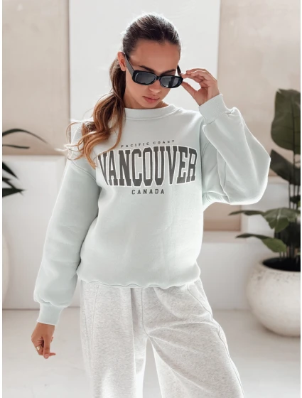 Dámska mikina s kapucňou VANCOUVER mint FashionStreet BY1226