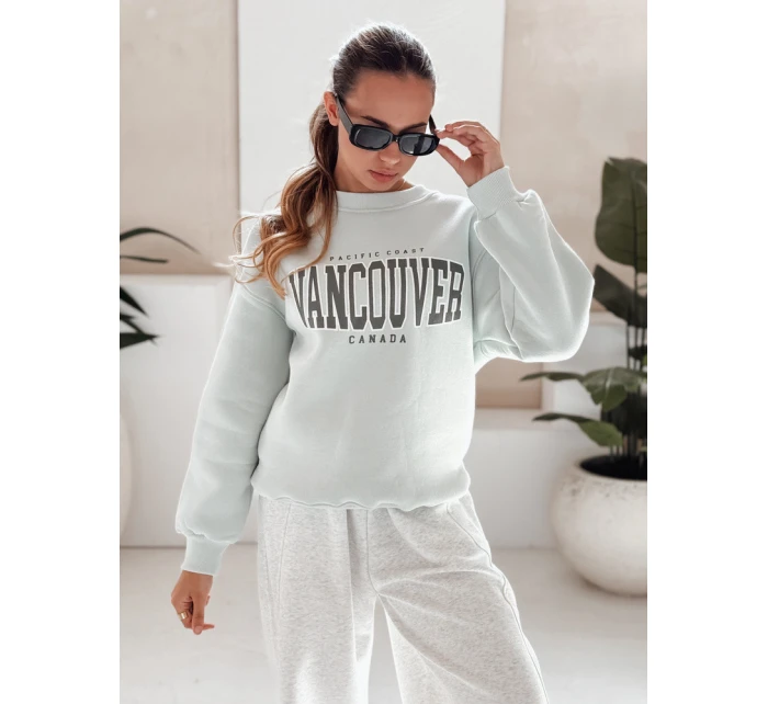 Dámska mikina s kapucňou VANCOUVER mint FashionStreet BY1226