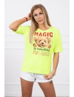 Blúzka s potlačou Magic yellow neon
