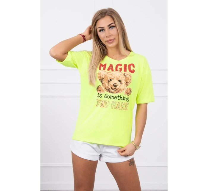 Blúzka s potlačou Magic yellow neon