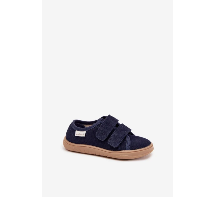 Kapcie Barefoot Chłopięce Gładkie Milami Granatowe Saphira
