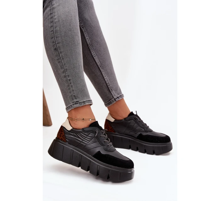 Buty Sportowe Sneakersy Damskie Na Platformie Vinceza 58565 Czarne