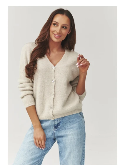 Sveter na gombíky model 223258 Makadamia