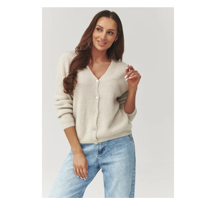 Sveter na gombíky model 223258 Makadamia