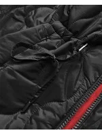 Tmavo modro-červená obojstranná dámska prešívaná bunda (MHM-W589)