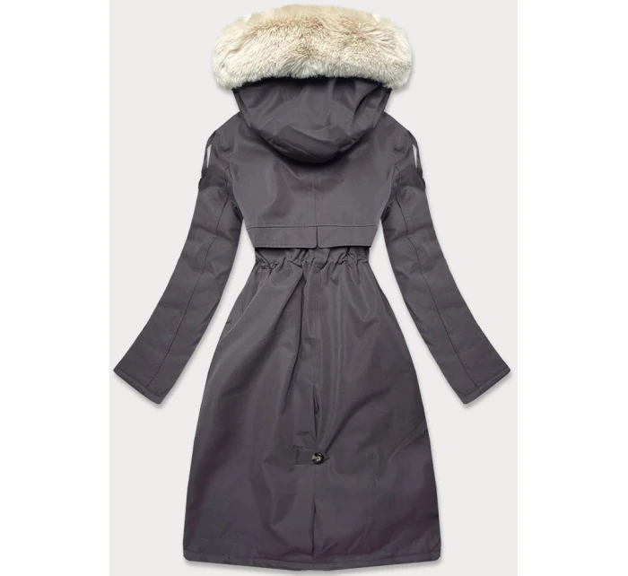 Dámska bavlnená zimná bunda grafitovo-ecru-grafitová (fm03-f11) Dámska bavlnená zimná bunda grafitovo-ecru-grafitová (fm03-f11)