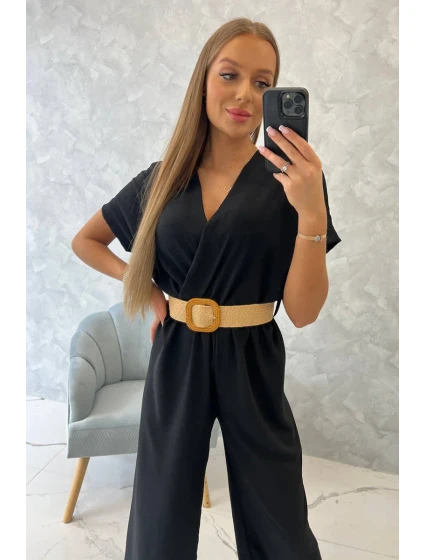 Kombinéza s ozdobným pásom čierna Kombinéza s ozdobným pásom čierna