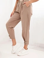 Letné nohavice Punto so zapínaním na nohaviciach camel