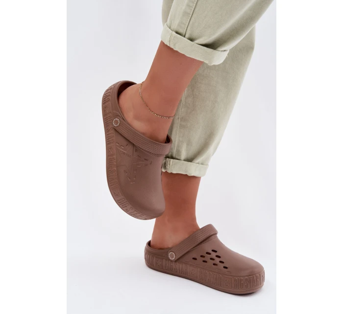 Dámské pantofle Chodaki pěnové Big Star TT274A085 hnědé