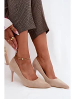Umelé kožené podpätky Suede Beige Tropessa