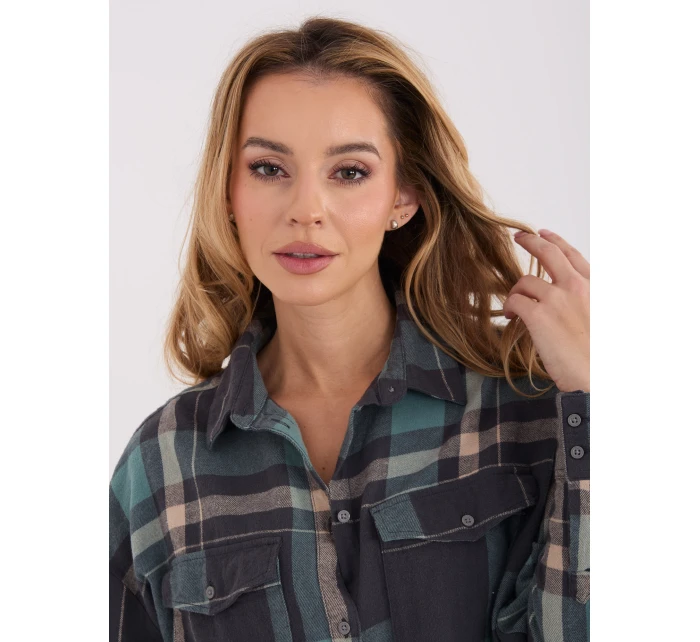 Koszula model 21791146 szaro niebieski - FPrice Koszula model 21791146 szaro niebieski - FPrice