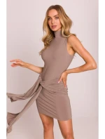 M841 Mini šaty so zaväzovaním vpredu - béžové