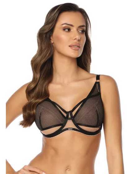 Dámská podprsenka model 19341949 Open Alice Černá s béžovou - Kinga