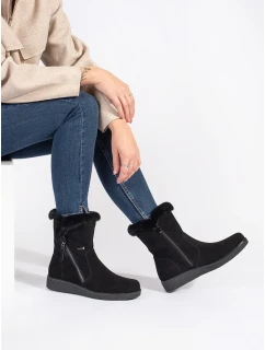 Trendy kotníčkové boty černé dámské na klínku